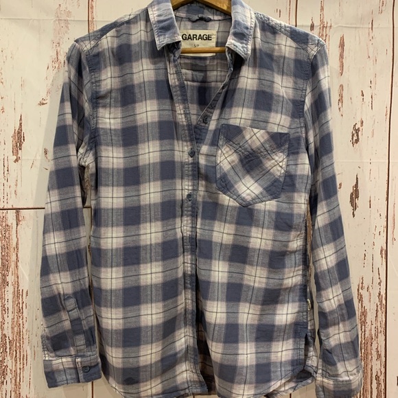 Garage Tops - GARAGE FLANNEL BOYFRIEND LONG SLEEVE BUTTON DOWN S